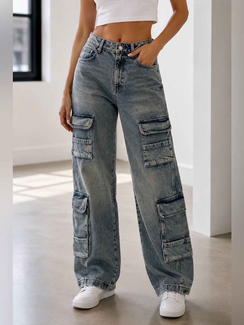 Zara Cargo Jeans - Casual Utility Style NWOT
